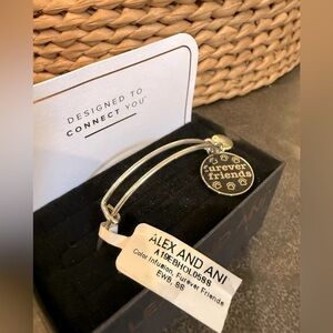 ALEX AND ANI furever friends silver bracelet with four charms NWT in Box